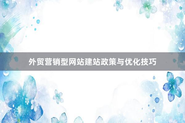 外贸营销型网站建站政策与优化技巧